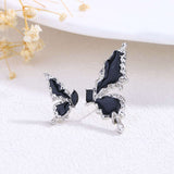 Elegant Butterfly-Shaped Brooch - Free Size, Black image