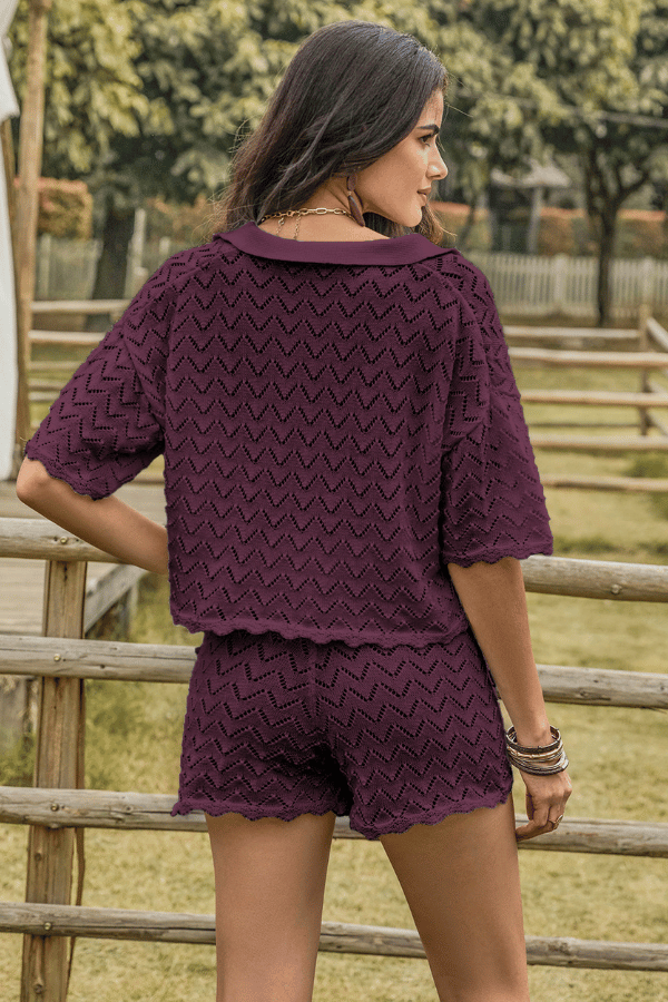 Solid Drop Shoulder Tee &amp; Shorts Without Belt image 1