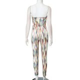 Abstract Print Strapless Corset Top & Pant Set image 3
