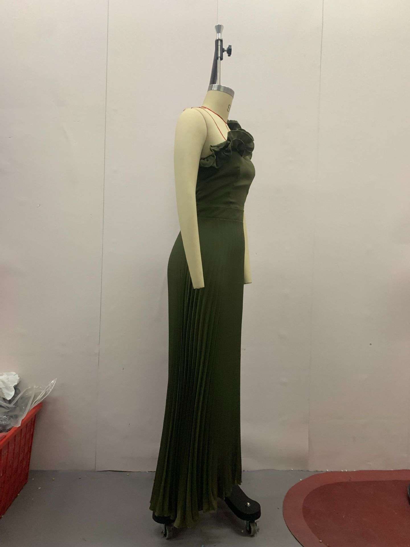 Ruffled Shoulder Pleated Dress image 4