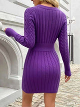 Elegant Cable Knit Sweater Dress image 4