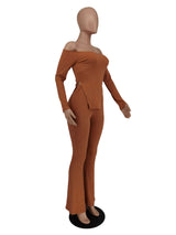 Off Shoulder Crop Top Lace Long Pant Set image 5