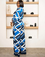 Geometric Luxe Wrap Jumpsuit image 1