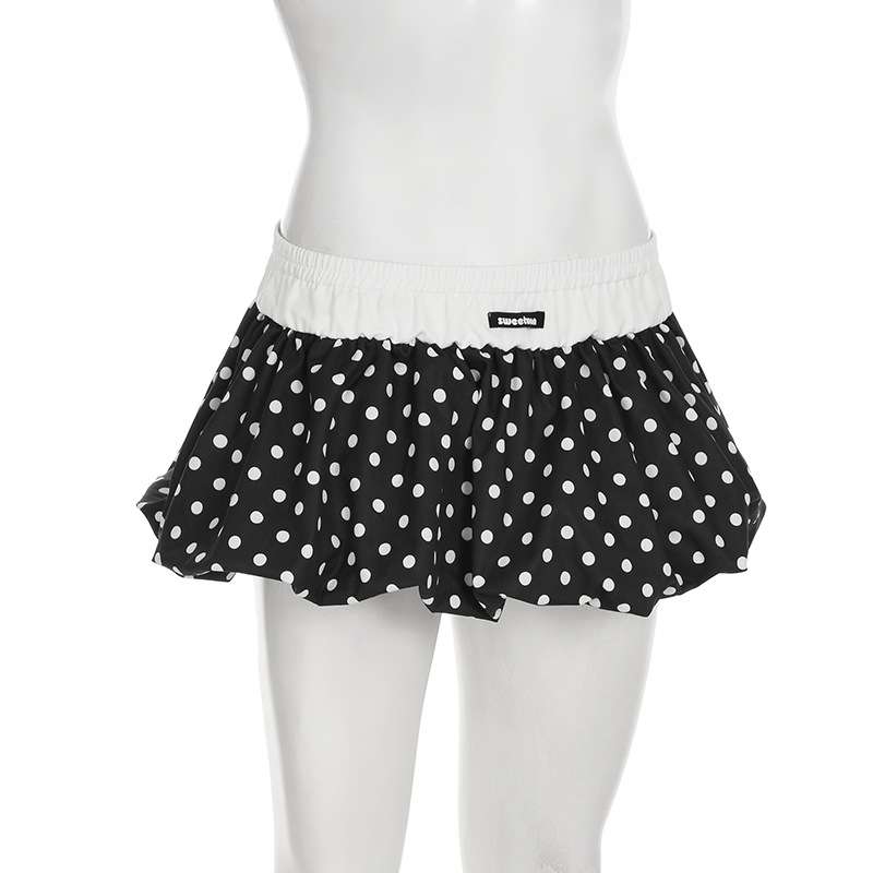 Polka Dot Ruffled Skirt with Elastic Waist image 2