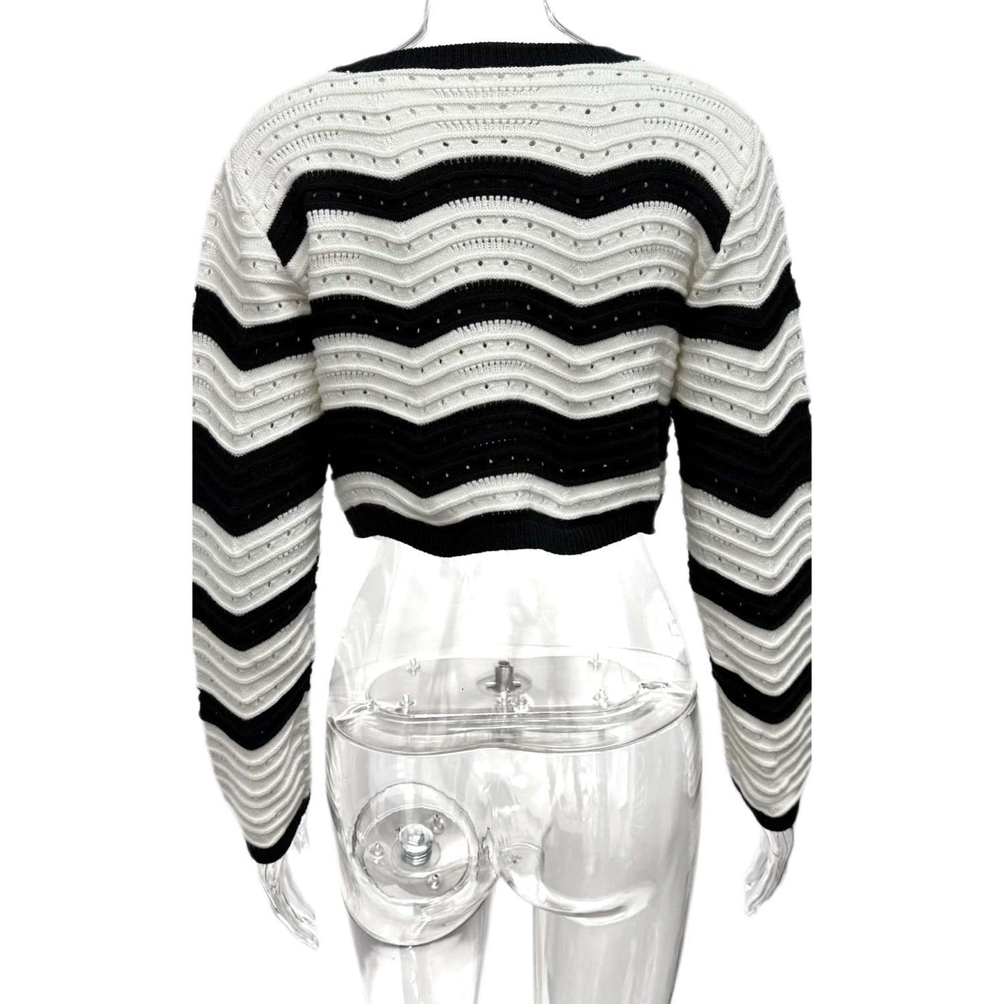 Striped Knit Cardigan Jacket image 4