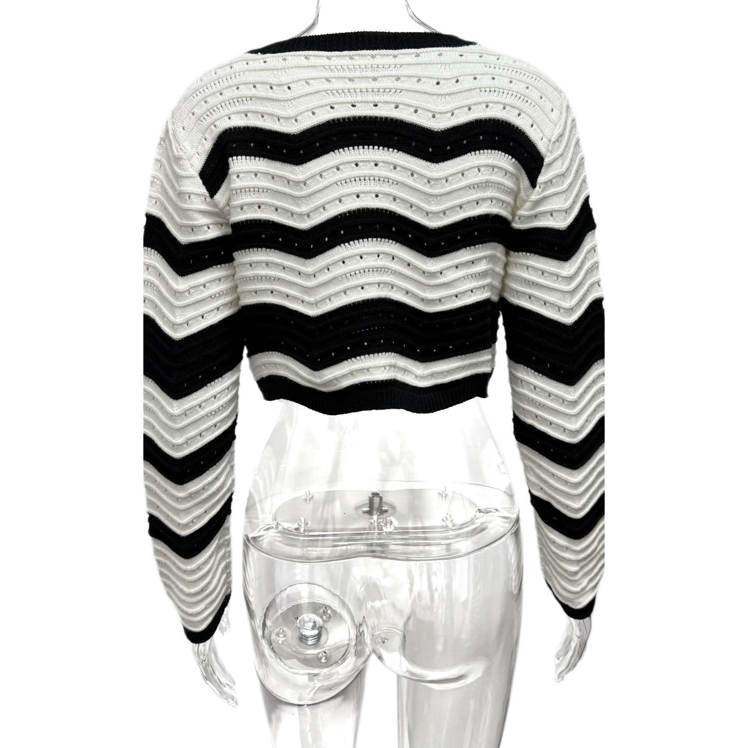 Striped Knit Cardigan Jacket image 4