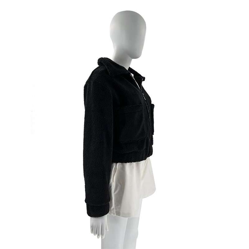 Cropped Zip Up Faux Jacket image 1