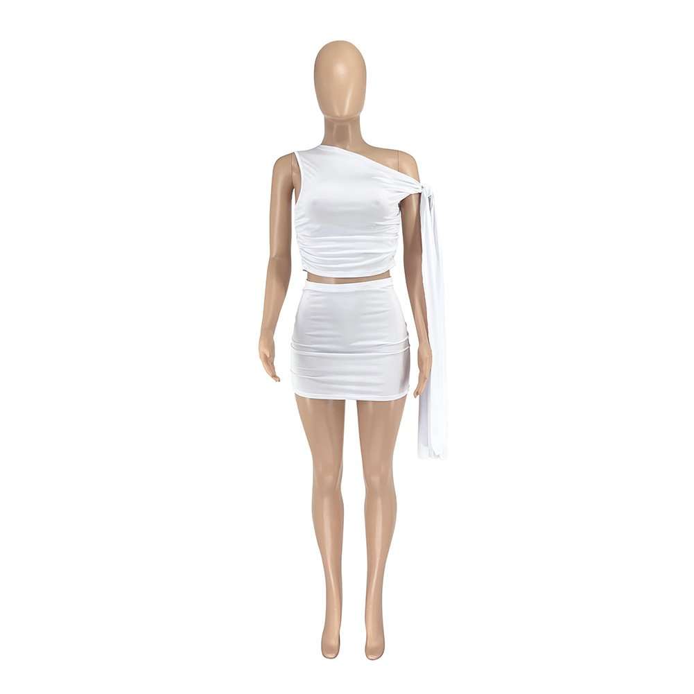 One-Shoulder Mini Skirt Set image 3