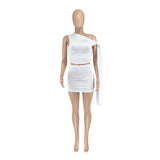 One-Shoulder Mini Skirt Set image 3