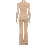 Elegant Asymmetric Sleeveless Top and Pants Set image 4