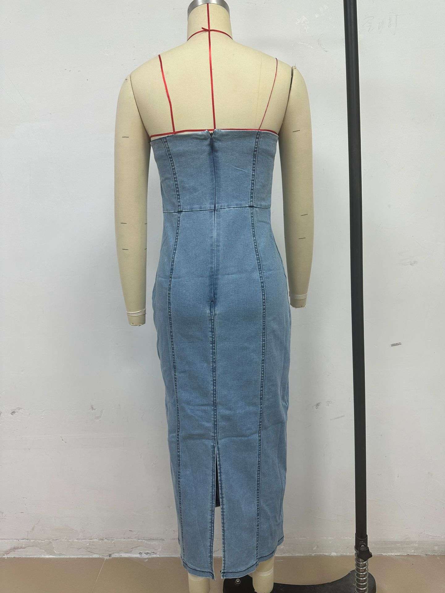 Strapless Bodycon Midi Dress image 3