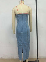 Strapless Bodycon Midi Dress image 3