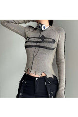 Fashion Distressed Knitted Top image 4
