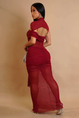 Sheer Mesh Cut-Out Maxi Dress image 4
