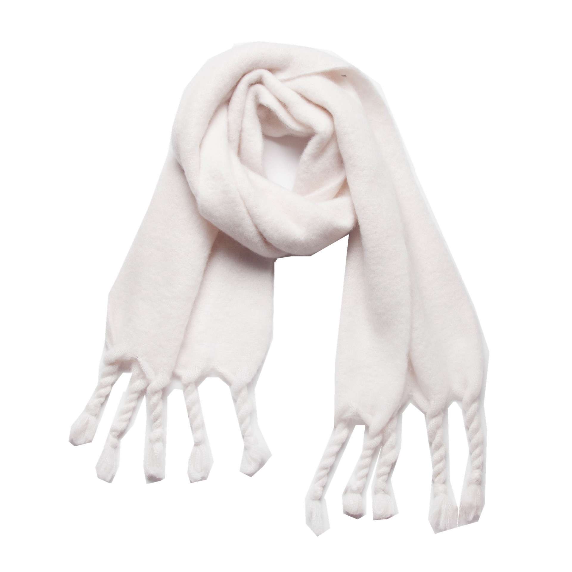 Tasselled Border Cosy Everyday Scarves - White image