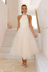 Halter Tulle Midi Dress image 0