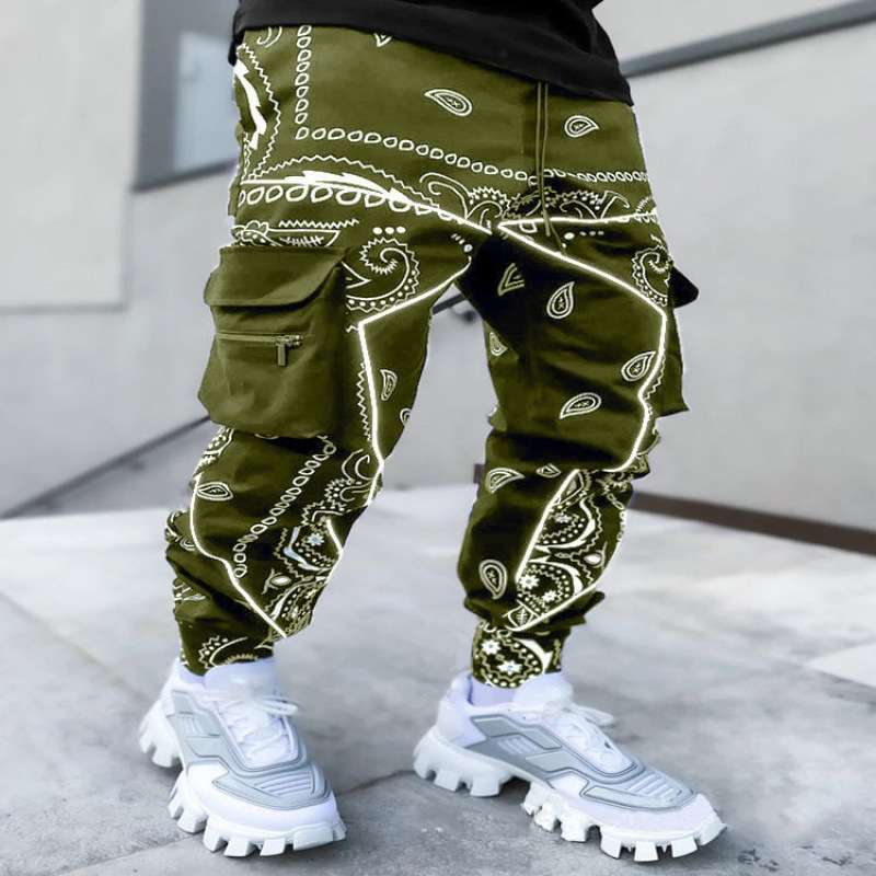 Casual Baggy Cargo Pants Streetwear - M, Aquatic Blue image