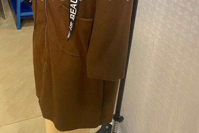 Oversized Hoodie Coat with Text Detail image 6