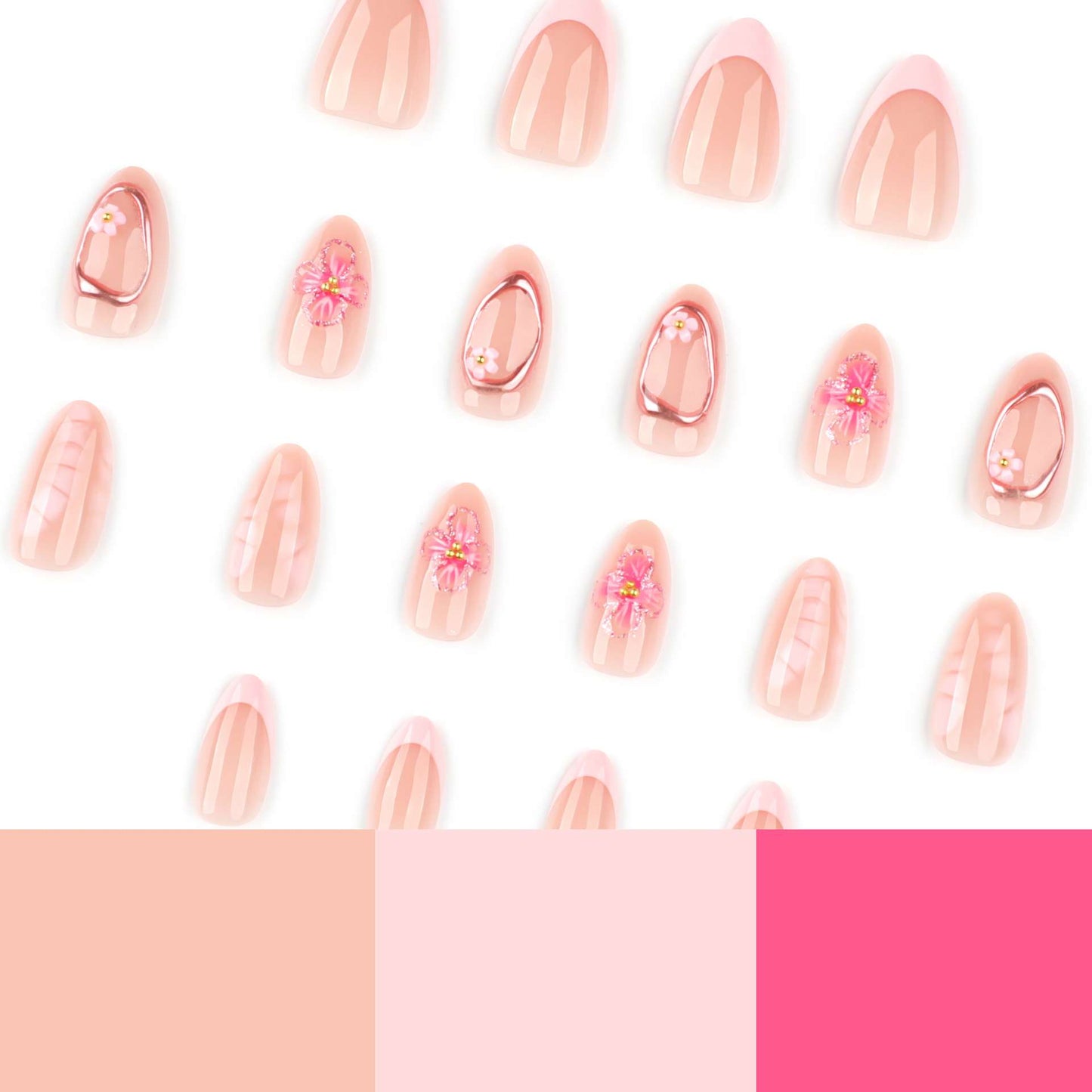 Floral & Marble-Effect Gel Nail Art image 3