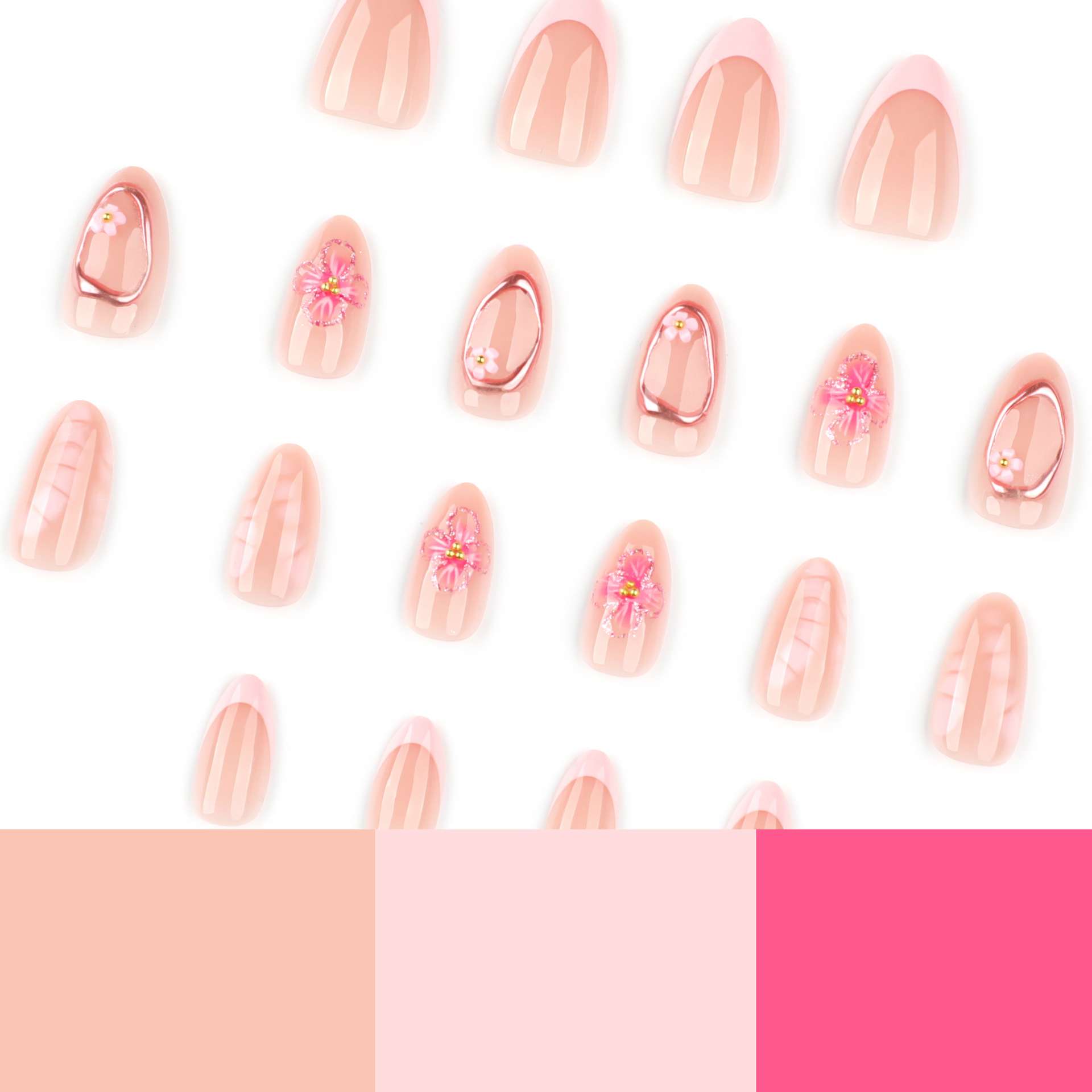 Floral & Marble-Effect Gel Nail Art image 3