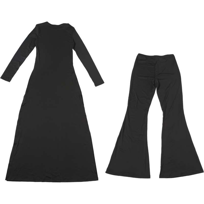 Elegant Long Sleeve Maxi Top with Flared Pants image 4