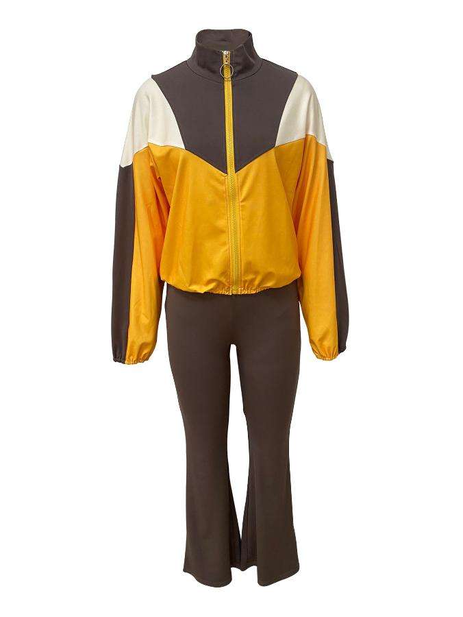Colorblock Zip Top and Pants Set image 1