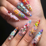 Colorful 3D Floral and Insect Nail Art Set image 0