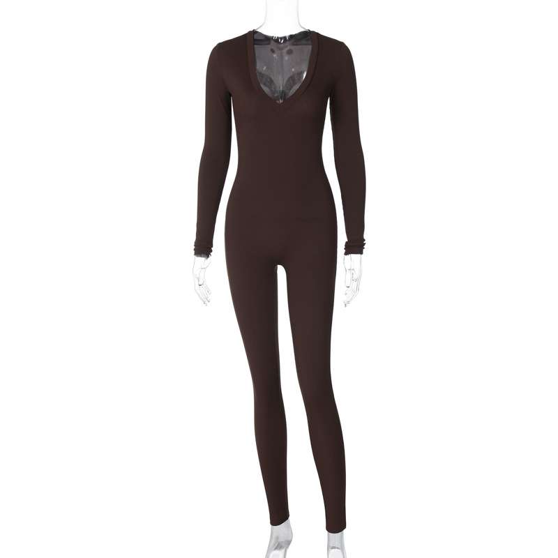 Curved Neck Seamless Slim Jumpsuit image 3