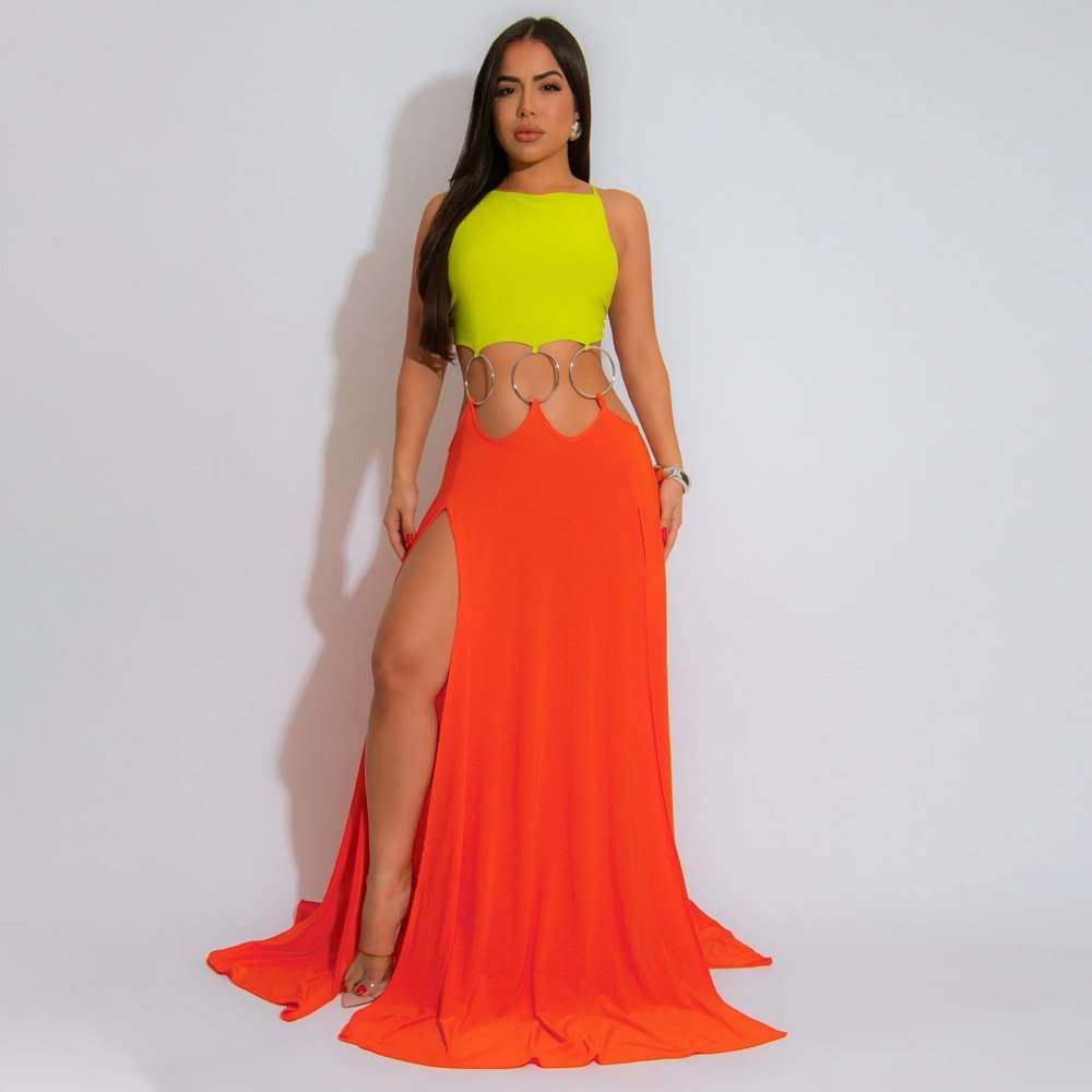 Vibrant Backless Maxi Dress image 4