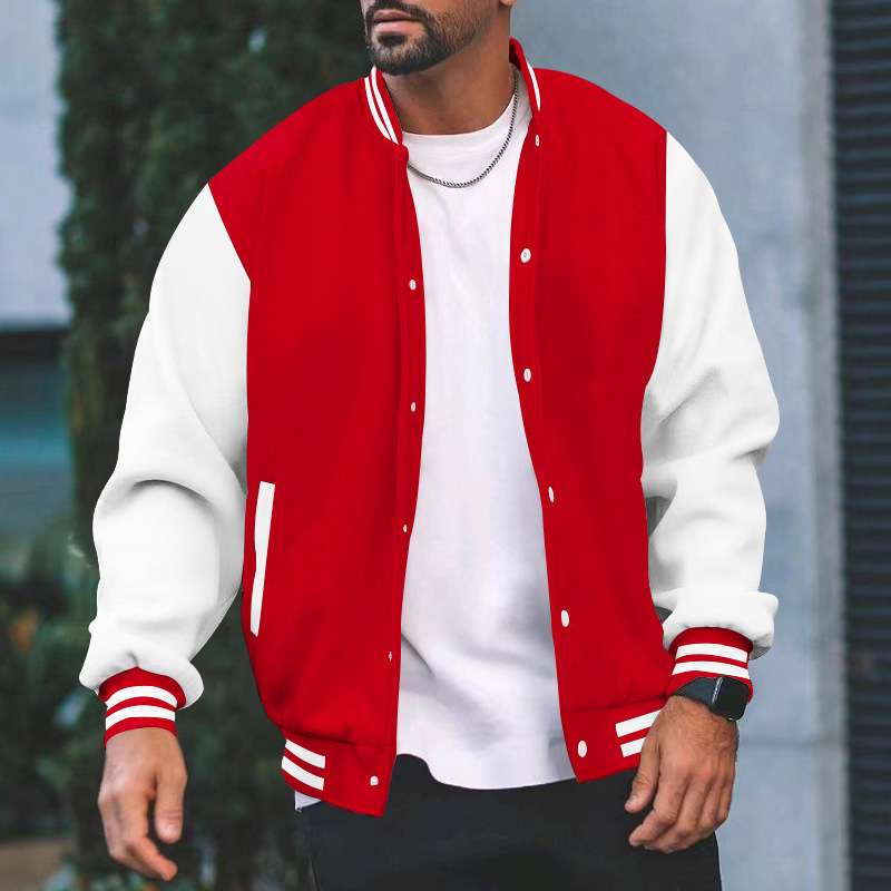 Varsity Jacket Mens Baseball Jackets - S, Red image