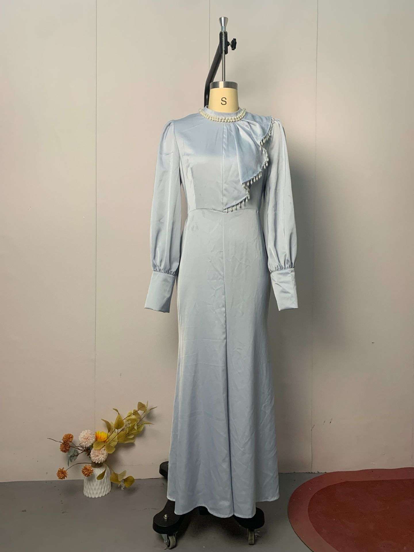 Maxi Dress with Ruffled Shoulder Detail image 2