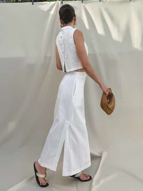 Elegant White Two-Piece Summer Outfit image 1