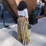 Bohemian Striped Fringed Wide-Leg Pants image 4