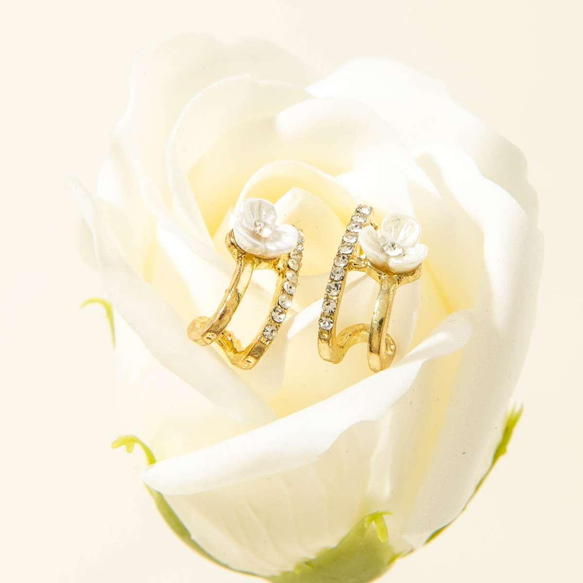 Floral Hoop Earrings image 2