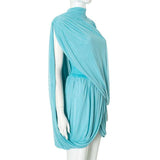 Asymmetrical Draped Tube Top 2-piece Overskirt Set image 5