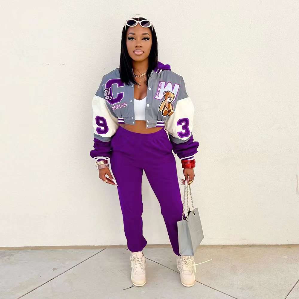 Casual Baseball Tracksuits - M, Multi Purple image