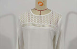 Elegant Top with Crochet Detail & Lace Accents image 5