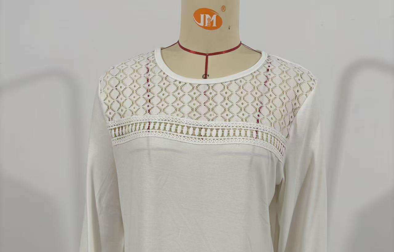 Elegant Top with Crochet Detail & Lace Accents image 5