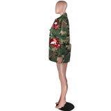 Fashion Lip Print Camo Jacket image 5