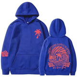 Oversize Backprint Pullover Hoodie - S, Deep Cobalt Blue image