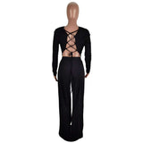 Backless V Neck Two Piece Set image 2