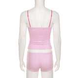 Pink Polka Dot Lace-Trim top & Shorts Set image 3