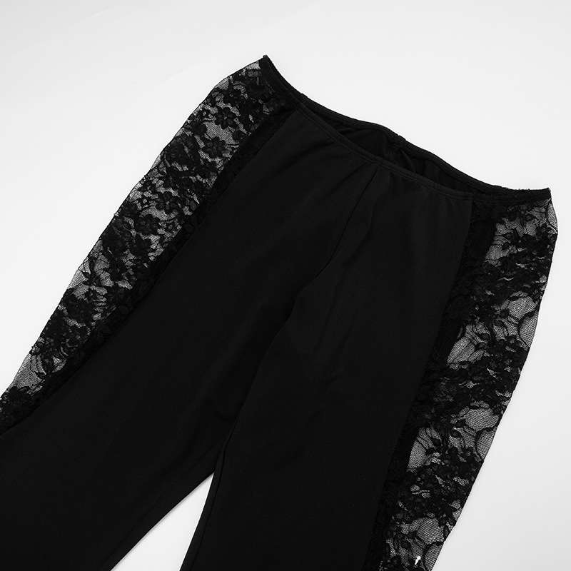 High-Waisted Leggings with Lace Side Panels image 3