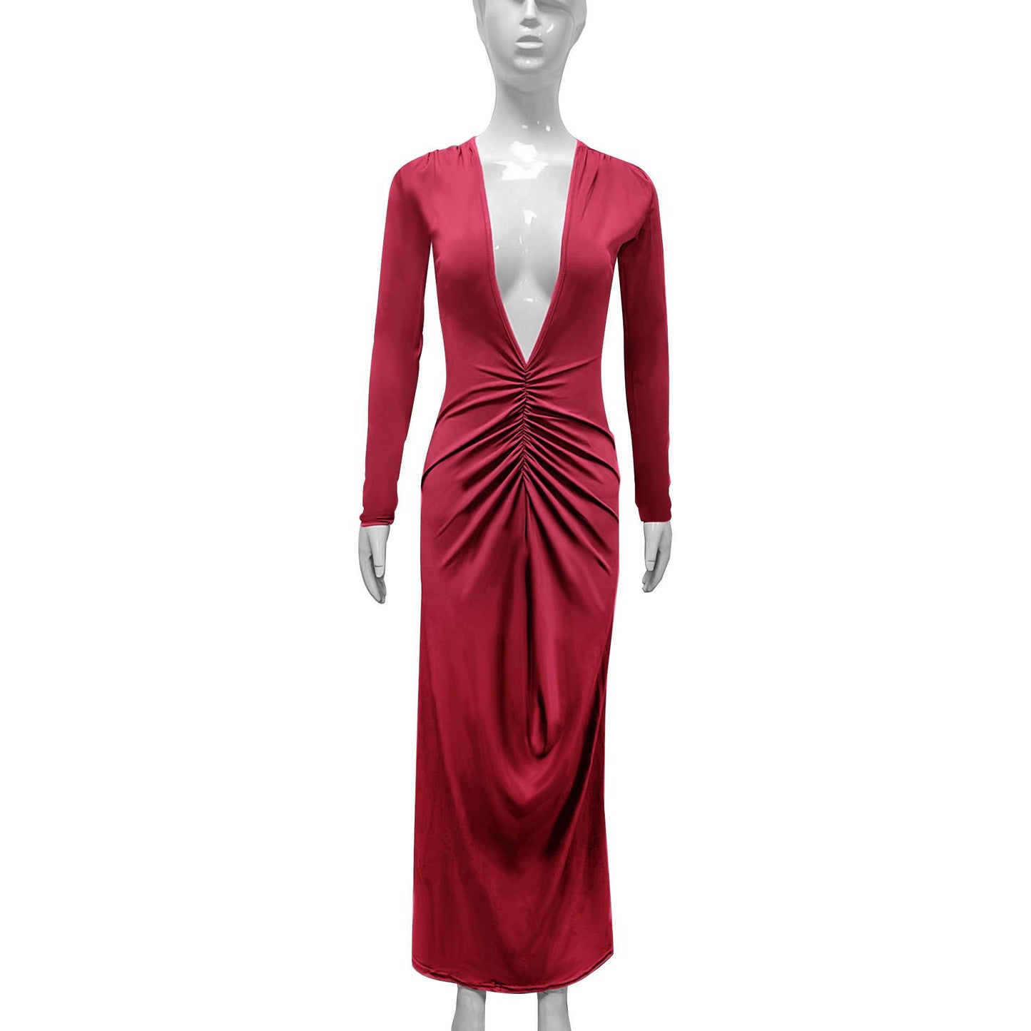 Reversible V Plunge Drape Maxi Dress image 4