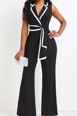 Sleeveless Wrap Jumpsuit with Trim image 0