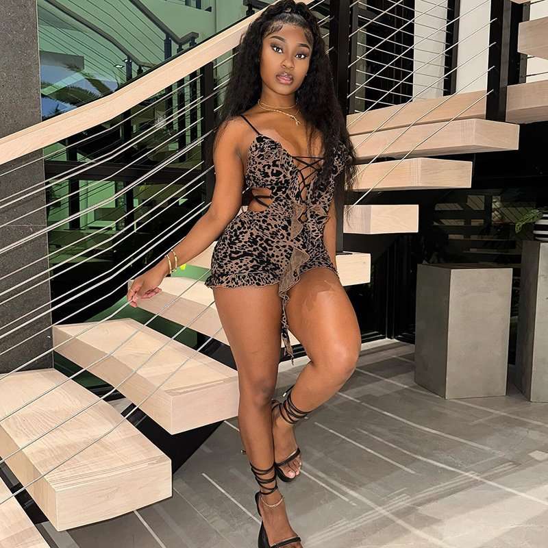 Leopard Print Cut-Out Mini Dress image 4