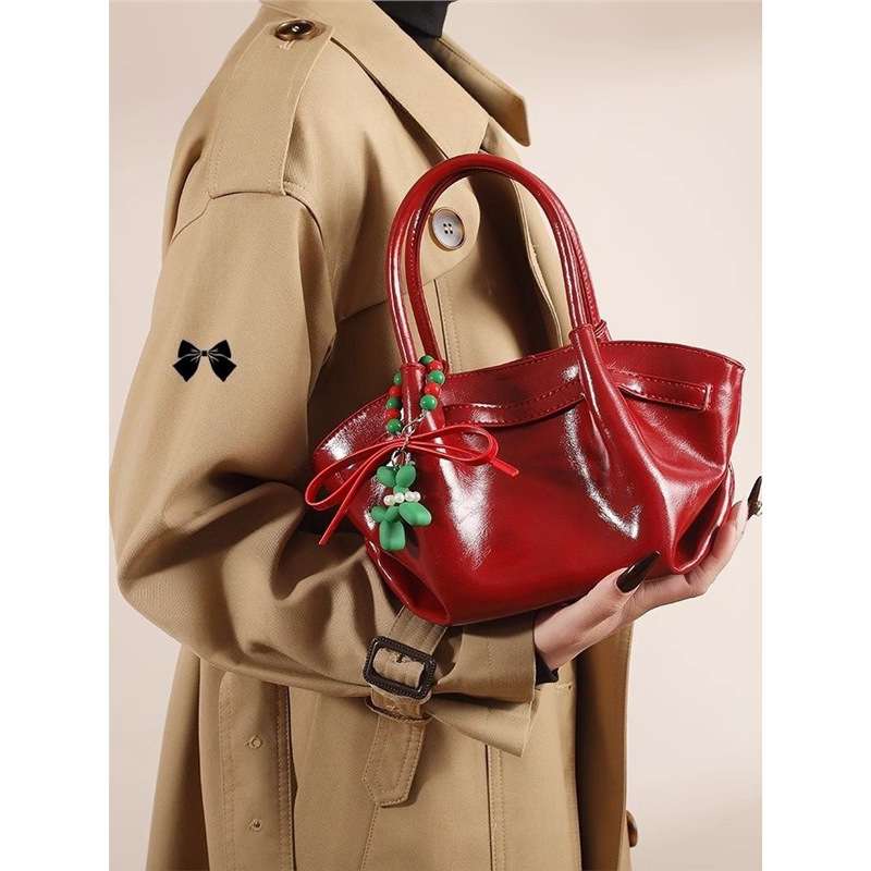 Faux Leather Handbag with Charm image 0