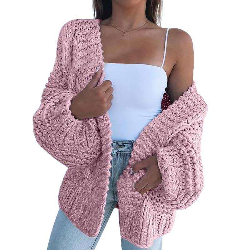 Knit Cardigan Cable Sweater Loose Front image 9