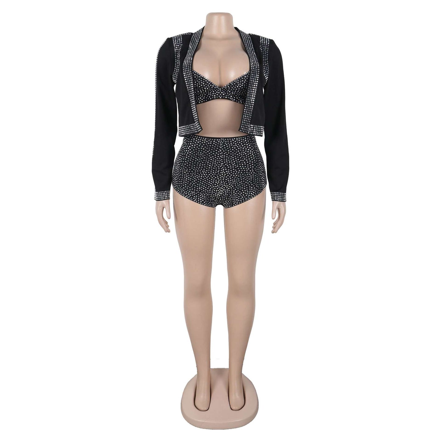 Cropped Jacket with Shorts & Top Set image 2