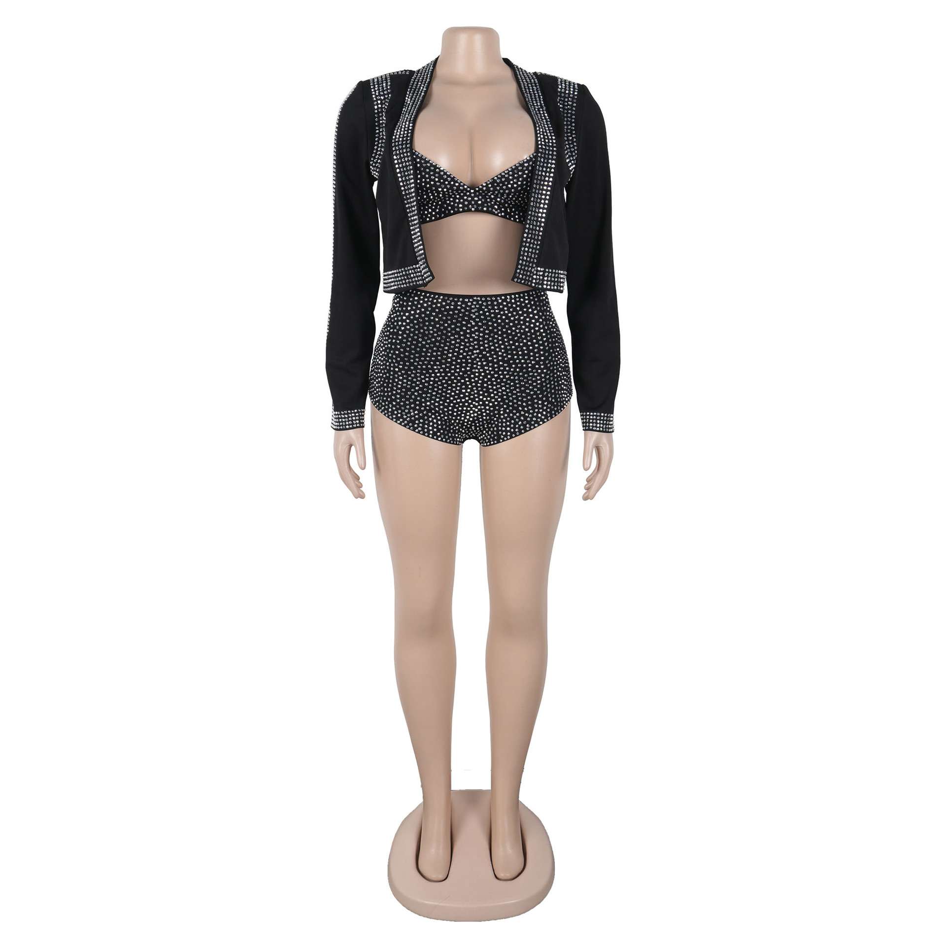 Cropped Jacket with Shorts & Top Set image 2